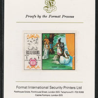 Ras Al Khaima 1969 Scenes from Operas 1R Lohengrim by Wagner,imperf mounted on Format International proof card, as Mi 284B