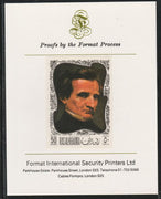 Ras Al Khaima 1969 Paintings of Composers - Berlioz 50D imperf mounted on Format International proof card, as Mi 277B