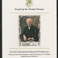 Ras Al Khaima 1969 Paintings of Composers - Strauss 75D imperf mounted on Format International proof card, as Mi 278B