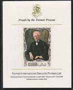 Ras Al Khaima 1969 Paintings of Composers - Strauss 75D imperf mounted on Format International proof card, as Mi 278B