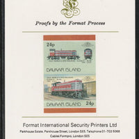 Davaar Island 1983 Locomotives #2 Gulf, Mobile & Ohio Class S-1 loco 24p imperf se-tenant pair mounted on Format International proof card