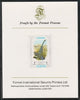 Ajman 1971 Exotic Birds - Blue Magpie 7Dh imperf mounted on Format International proof card as Mi 883B
