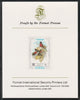 Ajman 1971 Exotic Birds - Black & Red Broadbill 10Dh imperf mounted on Format International proof card as Mi 884B