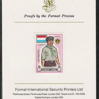 Ajman 1971 World Scouts - Luxemburg 7Dh imperf mounted on Format International proof card as Mi 908B