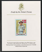 Ajman 1971 World Scouts - Norway 10Dh imperf mounted on Format International proof card as Mi 909B