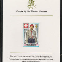 Ajman 1971 World Scouts - Switzerland 15Dh imperf mounted on Format International proof card as Mi 911B