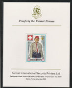 Ajman 1971 World Scouts - Switzerland 15Dh imperf mounted on Format International proof card as Mi 911B