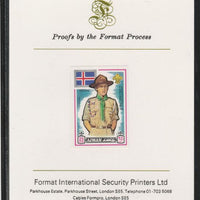 Ajman 1971 World Scouts - Iceland 25Dh imperf mounted on Format International proof card as Mi 913B
