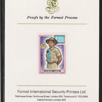 Ajman 1971 World Scouts - Greece 30Dh imperf mounted on Format International proof card as Mi 914B