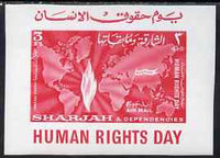 Sharjah 1964 Human Rights Day imperf m/sheet unmounted mint, Mi BL6