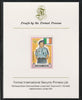 Ajman 1971 World Scouts - Ireland 65Dh imperf mounted on Format International proof card as Mi 918B