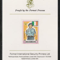 Ajman 1971 World Scouts - Ireland 65Dh imperf mounted on Format International proof card as Mi 918B