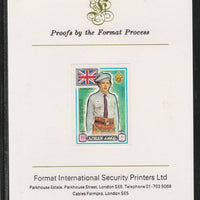 Ajman 1971 World Scouts - Scotland 80Dh imperf mounted on Format International proof card as Mi 919B