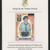 Ajman 1971 World Scouts - Germany 2R imperf mounted on Format International proof card as Mi 923B