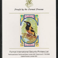 Ras Al Khaima 1972 Birds - Woodpecker 55Dh imperf mounted on Format International proof card as Mi 594B