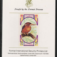 Ras Al Khaima 1972 Birds - Kigfisher 105Dh imperf mounted on Format International proof card as Mi 597B
