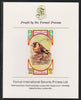 Ras Al Khaima 1972 Birds - Goldfinch 190Dh imperf mounted on Format International proof card as Mi 598B