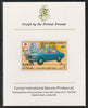 Ajman 1971 Modern Cars - Toyota 3R imperf mounted on Format International proof card as Mi 1174B