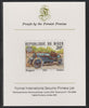 Niger Republic 1981 French Grand Prix 20f Peugeot imperf mounted on Format International proof card as SG 874