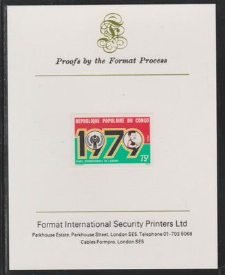 Congo 1979 Year of the Child 75f imperf mounted on Format International proof card as SG 667