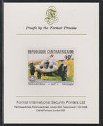 Central African Republic 1981 French Grand Prix 40f Mercedes Benz imperf mounted on Format International proof card as SG 787