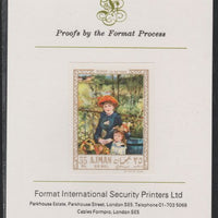 Ajman 1967 Paintings - On The Terrace by Renoir imperf mounted on Format International proof card as Michel 209B