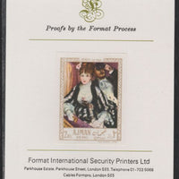 Ajman 1967 Paintings - The Loge by Renoir imperf mounted on Format International proof card as Michel 212B