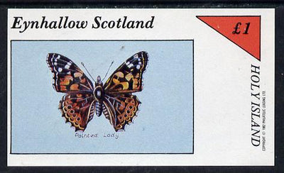 Eynhallow 1982 Butterflies (Painted Lady) imperf souvenir sheet (£1 value) unmounted mint