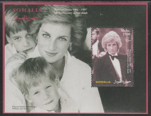 Somalia 2002 Princess Diana 5th Anniversary of Death perf souvenir sheet #4 unmounted mint.. Note this item is privately produced and is offered purely on its thematic appeal