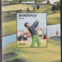 Mordovia Republic 1997 Golf (with Rotary & Lions Logos) perf souvenir sheet unmounted mint.. Note this item is privately produced and is offered purely on its thematic appeal
