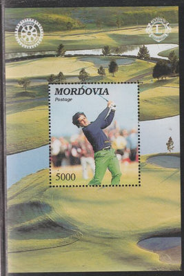 Mordovia Republic 1997 Golf (with Rotary & Lions Logos) perf souvenir sheet unmounted mint.. Note this item is privately produced and is offered purely on its thematic appeal