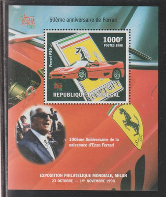 Senegal 1998 Ferrari perf souvenir sheet unmounted mint.. Note this item is privately produced and is offered purely on its thematic appeal