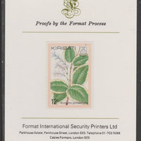 Kiribati 1981 Flowers 12c imperf proof mounted on Format International proof card, as SG141
