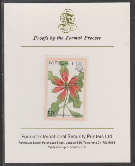 Kiribati 1981 Flowers 50c imperf proof mounted on Format International proof card, as SG144