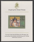 Chad 1978 25th Anniv of Coronation opt'd in silver on Silver Jubilee 250f imperf proof mounted on Format International proof card, as SG 527