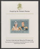 Chad 1978 25th Anniv of Coronation opt'd in silver on Silver Jubilee 450f (ex m/sheet Philippe French spelling) imperf proof mounted on Format International proof card, as SG MS528