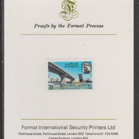 Dubai 1970 Al Maktum Bridge 20d imperf proof mounted on Format International proof card, as SG 364