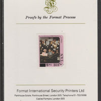 Bhutan 1984 Surcharged on Princess Diana's 21st Birthday 5n on 10n imperf proof mounted on Format International proof card, as SG 579