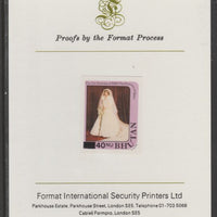 Bhutan 1984 Surcharged on Princess Diana's 21st Birthday 40n on 25n imperf proof mounted on Format International proof card, as SG 581