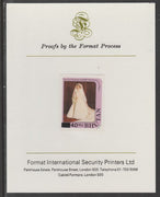 Bhutan 1984 Surcharged on Princess Diana's 21st Birthday 40n on 25n imperf proof mounted on Format International proof card, as SG 581