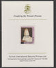 Bhutan 1984 Surcharged on Royal Baby on 21st Birthday 40n on 25n imperf proof mounted on Format International proof card, as SG 586