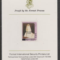 Bhutan 1984 Surcharged on Royal Baby on 21st Birthday 40n on 25n imperf proof mounted on Format International proof card, as SG 586