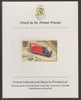 Bhutan 1976 Innsbruck Winter Olympics 2ch (Bobsleighing) imperf proof mounted on Format International proof card, as SG 338
