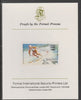 Bhutan 1976 Innsbruck Winter Olympics 2n (Downhill Skiing) imperf proof mounted on Format International proof card, as SG 342