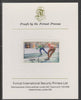 Bhutan 1976 Innsbruck Winter Olympics 4n (Speed Skating) imperf proof mounted on Format International proof card, as SG 343