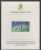 Bhutan 1976 Innsbruck Winter Olympics 10n (Pairs Figure Skating) imperf proof mounted on Format International proof card, as SG 344