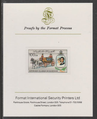 Mauritania 1981 Royal Wedding 100um (ex m/sheet) imperf proof mounted on Format International proof card, as SG MS704