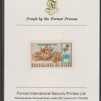 Niger Republic 1982 Birth of Prince William opt on Royal Wedding 400f (ex m/sheet) imperf proof mounted on Format International proof card, as SG MS908