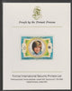 Comoro Islands 1981 Princess Diana's 21st Birthday 200f imperf proof mounted on Format International proof card, as SG 482