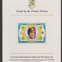 Comoro Islands 1981 Princess Diana's 21st Birthday 200f imperf proof mounted on Format International proof card, as SG 482